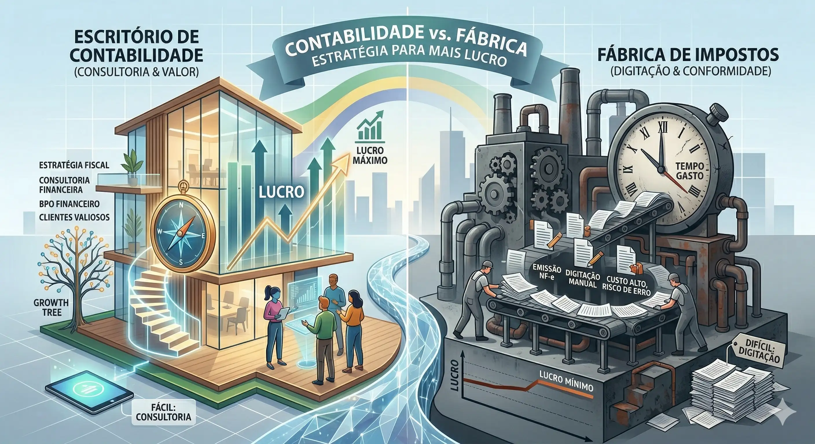 Escritório de Contabilidade vs. Fábrica de Impostos: Como Lucrar Mais com a Mesma Equipe